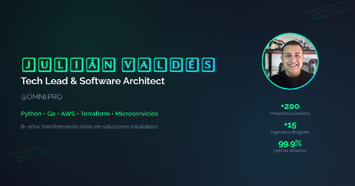 Julián Valdés Bello - Tech Lead & Arquitecto de Software | Python, AWS ...